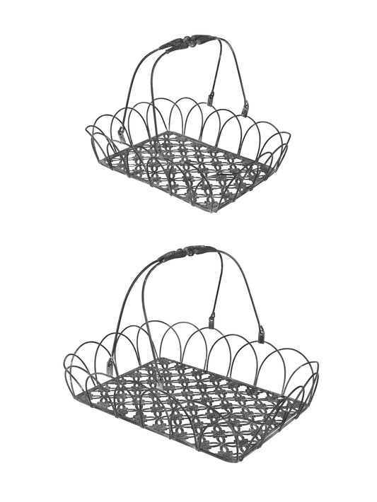 Vintage 1960s Wire Rectangular Garden Basket One Weston Table