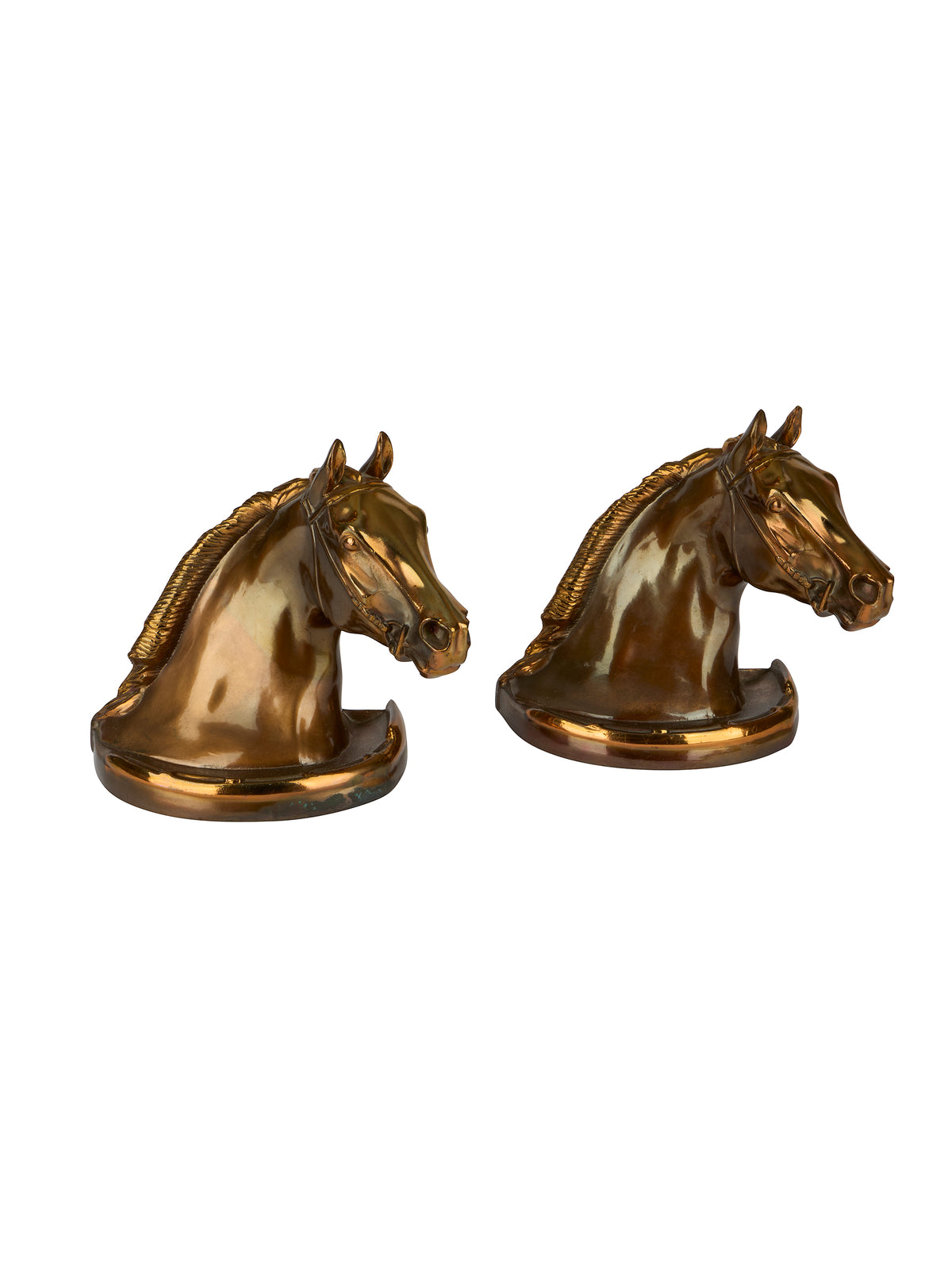 Vintage 1946 Gladys Brown Dodge Bronze Metal Horse Bookends Weston Table