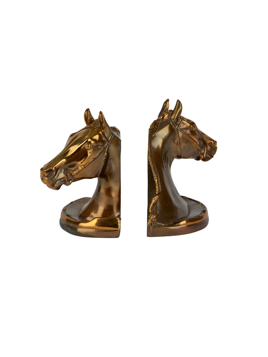 Vintage 1946 Gladys Brown Dodge Bronze Metal Horse Bookends Weston Table