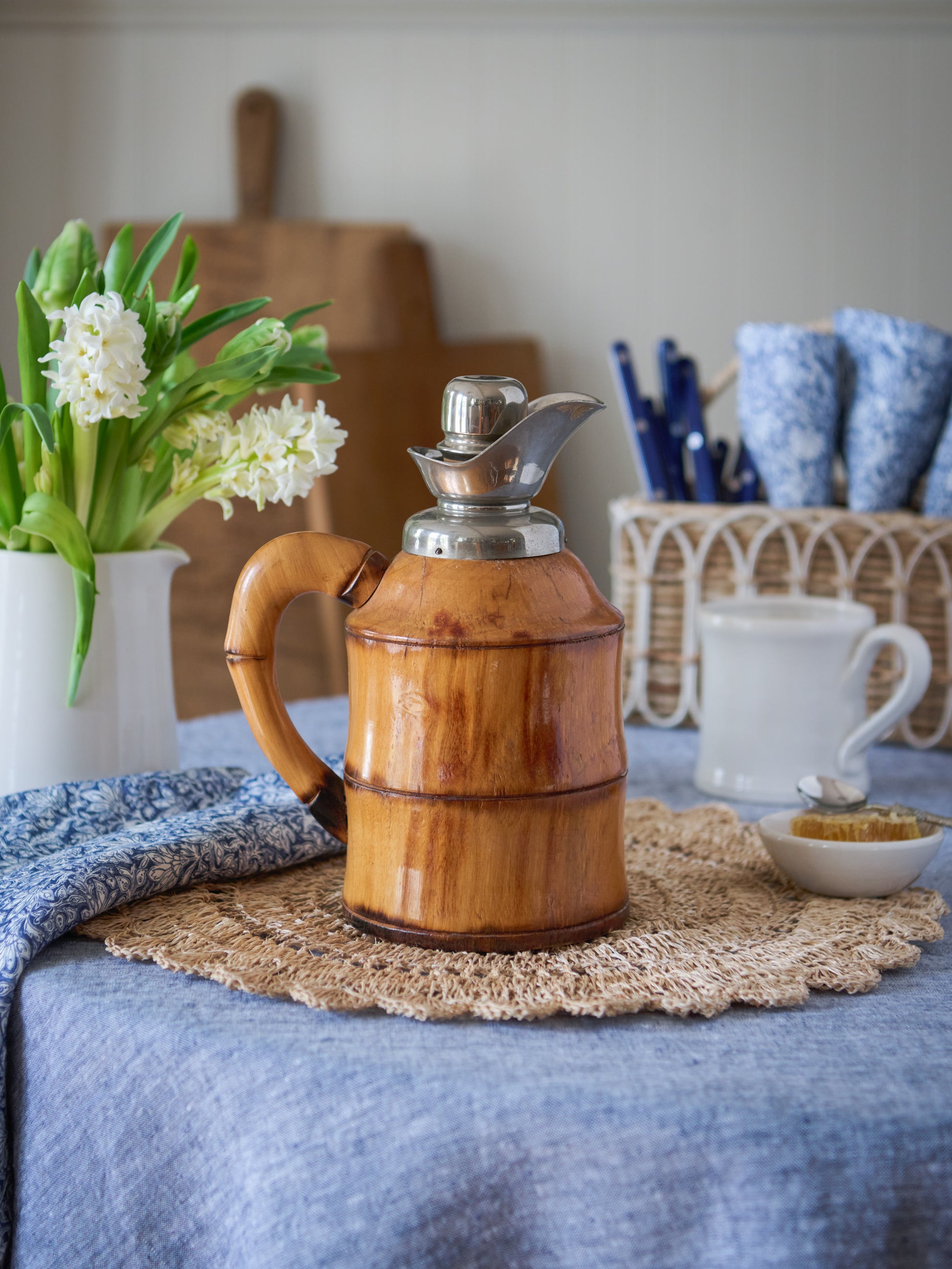 Vintage 1950s Aldo Tura Bamboo Thermos Weston Table