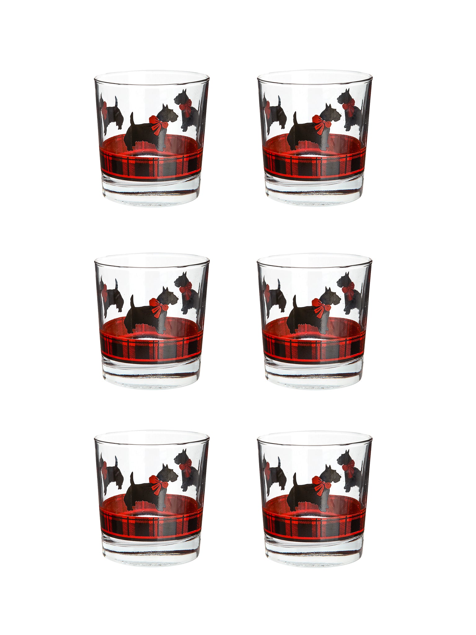 Vintage 1950s Anchor Hocking Fitz Scottie Dog Glasses Weston Table