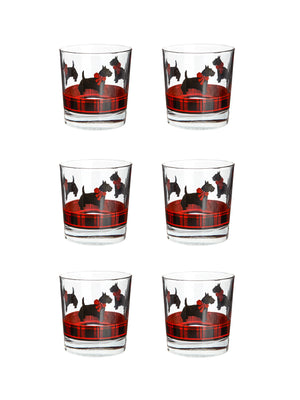  Vintage 1950s Anchor Hocking Fitz Scottie Dog Glasses Weston Table 