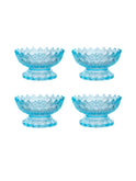 Vintage 1950s Aqua Glass Dessert Bowls Weston Table