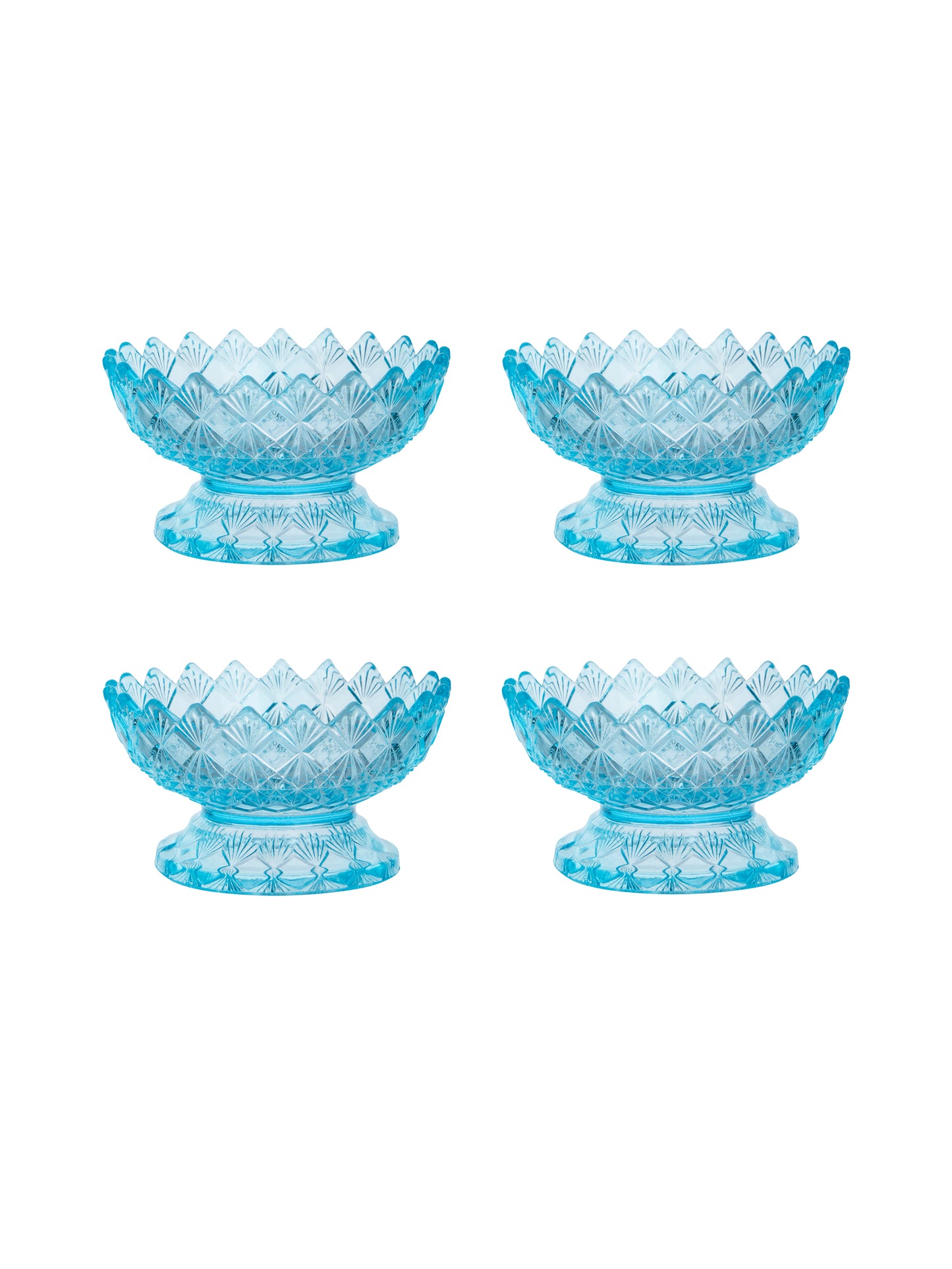 Vintage 1950s Aqua Glass Dessert Bowls Weston Table