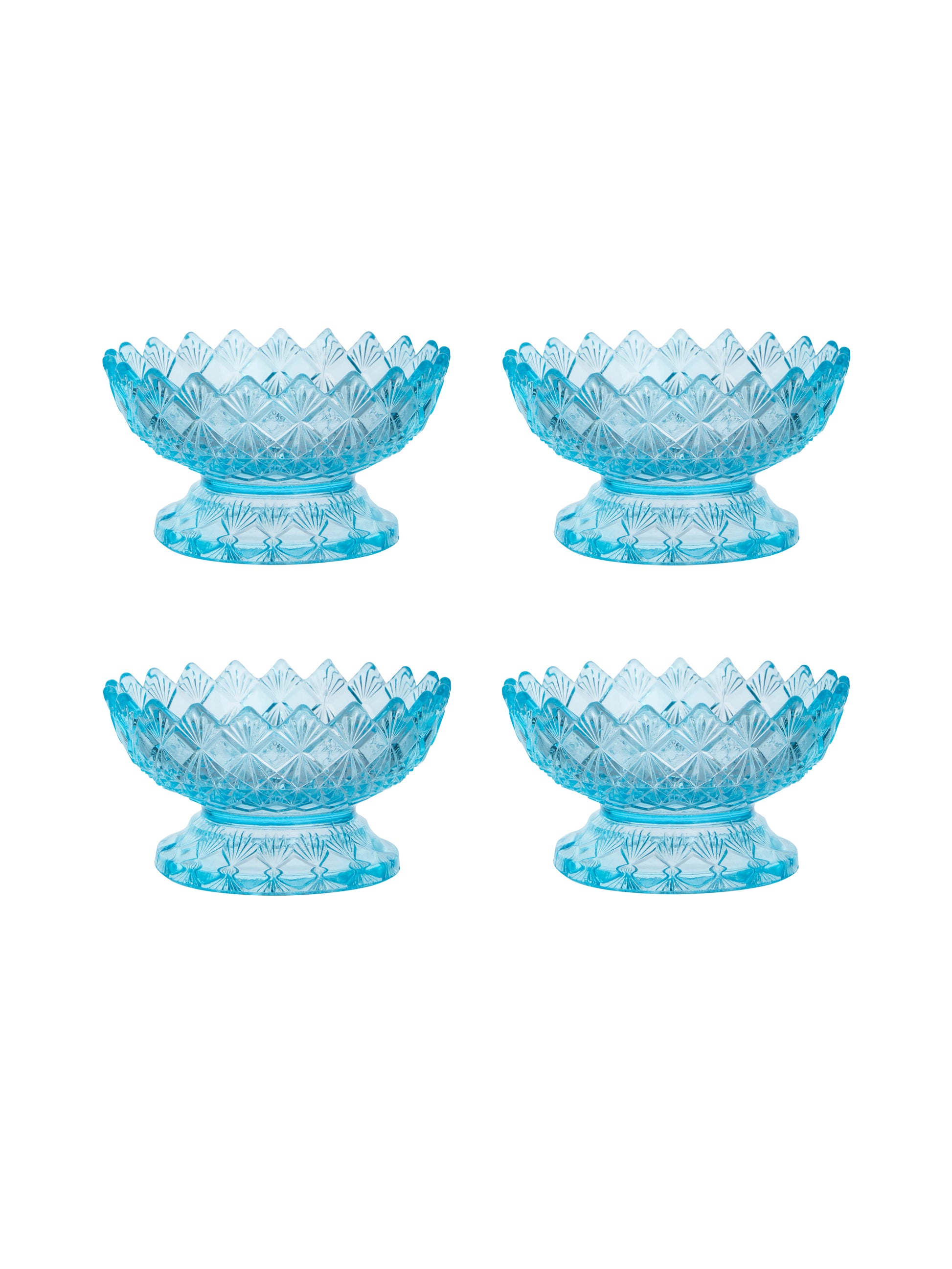 Vintage 1950s Aqua Glass Dessert Bowls Weston Table