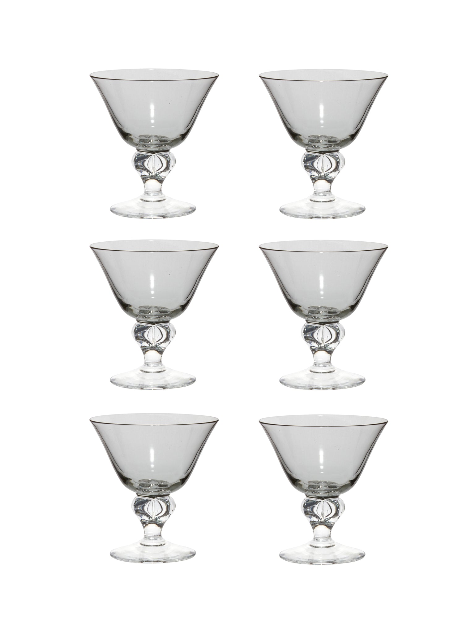 Vintage 1950s Astrid Cocktail Glasses Set of Six Weston Table