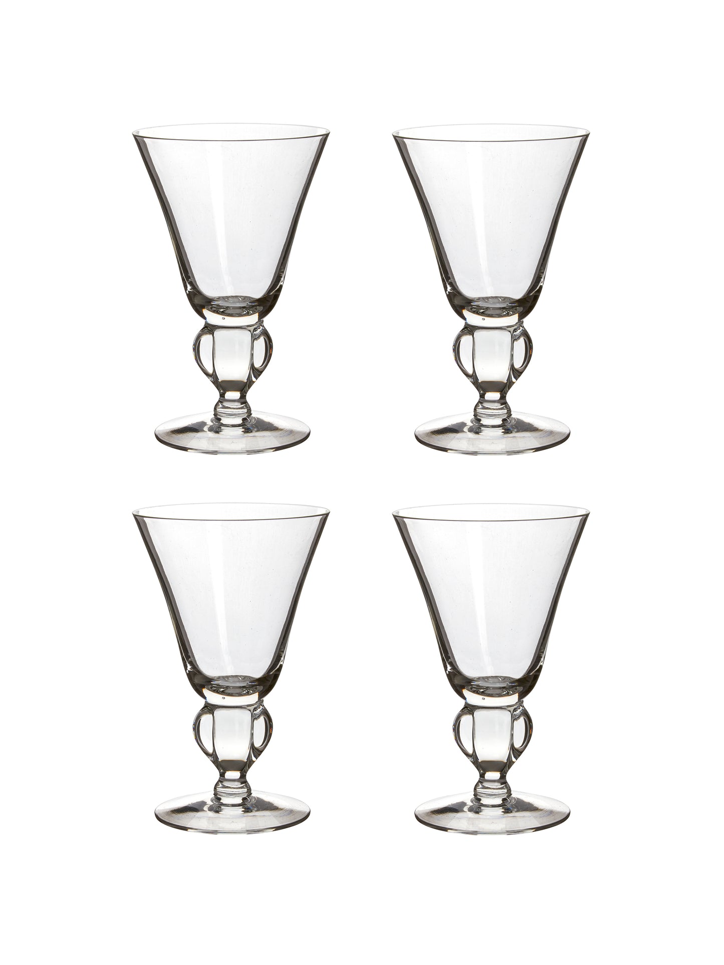 Vintage 1950s Astrid Lobe Stem Glasses Set of Four Weston Table