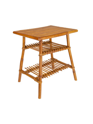  Vintage 1950s Audoux Minet Bamboo Small Table Weston Table 