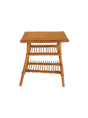  Vintage 1950s Audoux Minet Bamboo Small Table Weston Table 