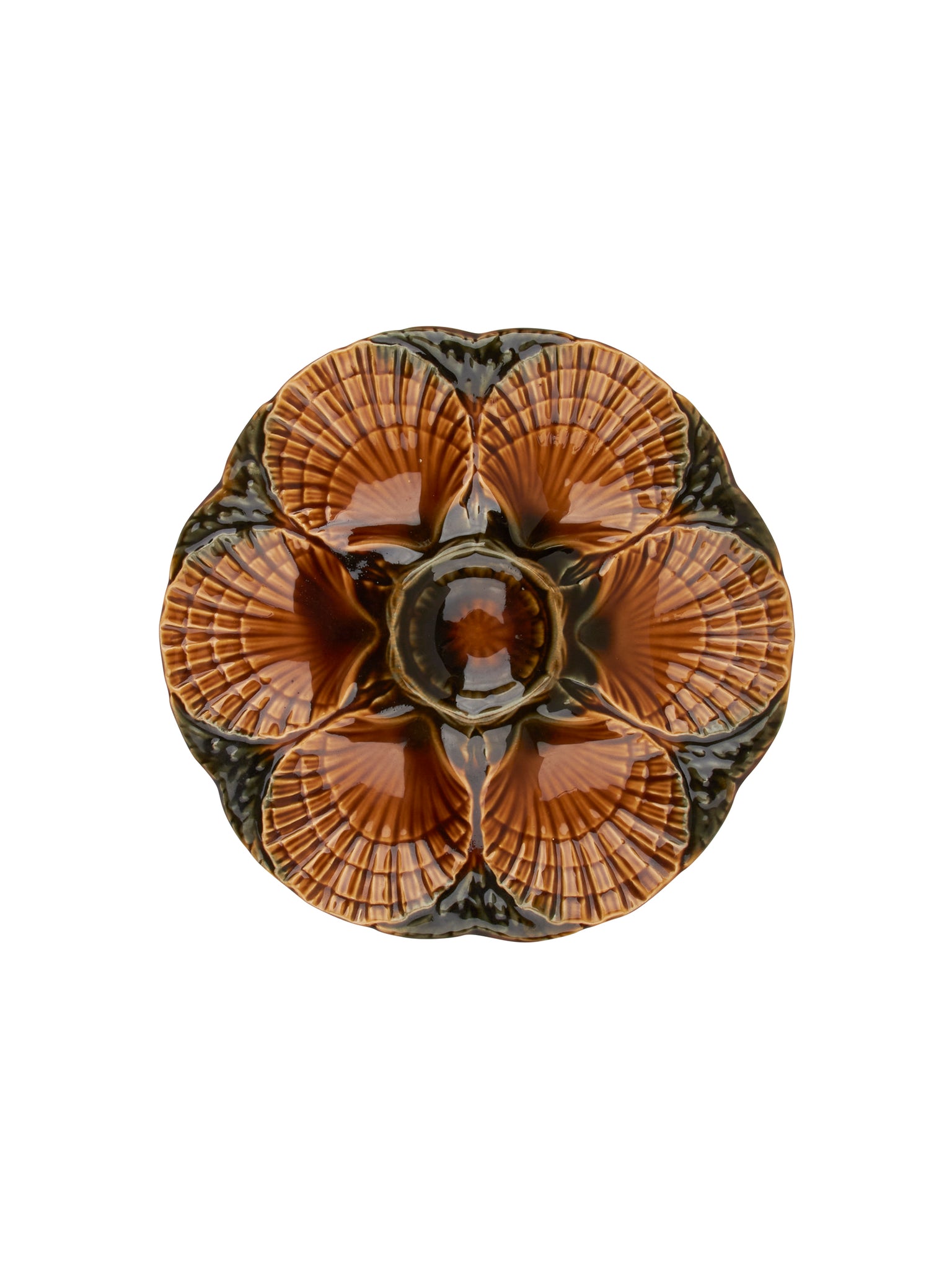 Vintage 1950s Autumn Sarreguemines Oyster Plate Weston Table