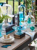 Vintage 1950s Aqua Dessert Stand Weston Table