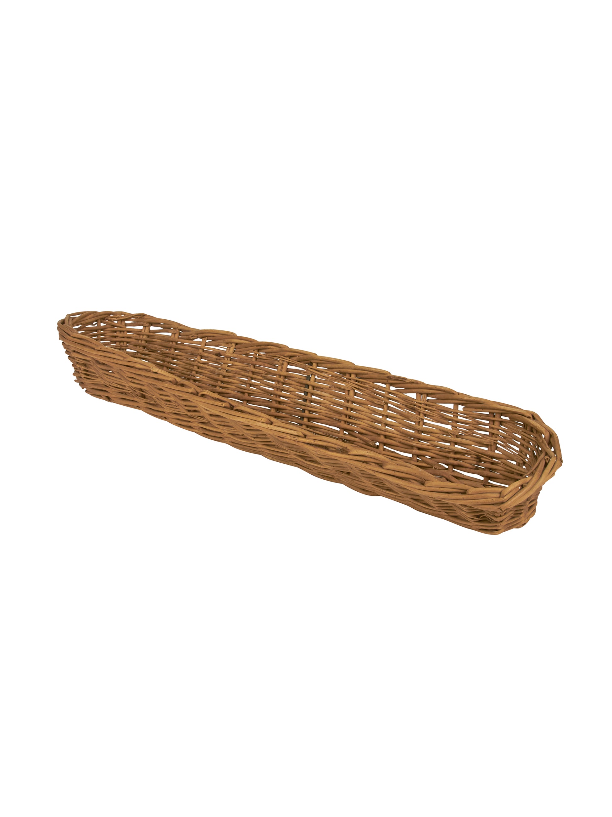 Vintage 1950s Baguette Basket with Wide Woven Edge Weston Table