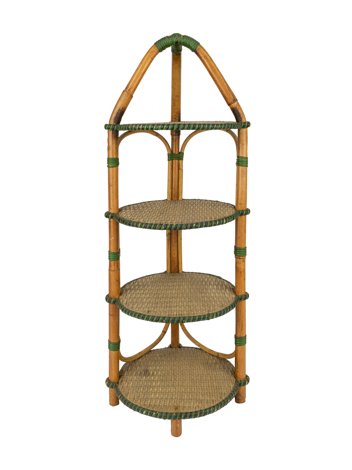 Vintage 1950s Bamboo Four Tier Dessert Stand Weston Table
