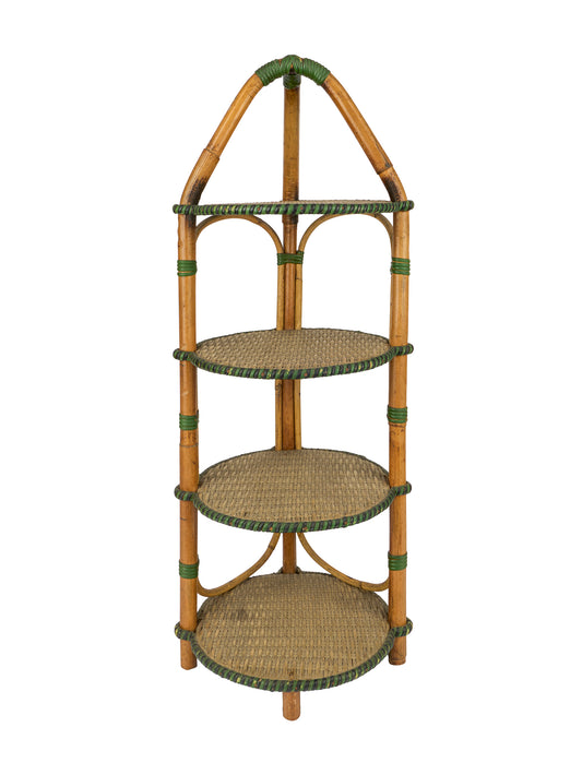 Vintage 1950s Bamboo Four Tier Dessert Stand Weston Table