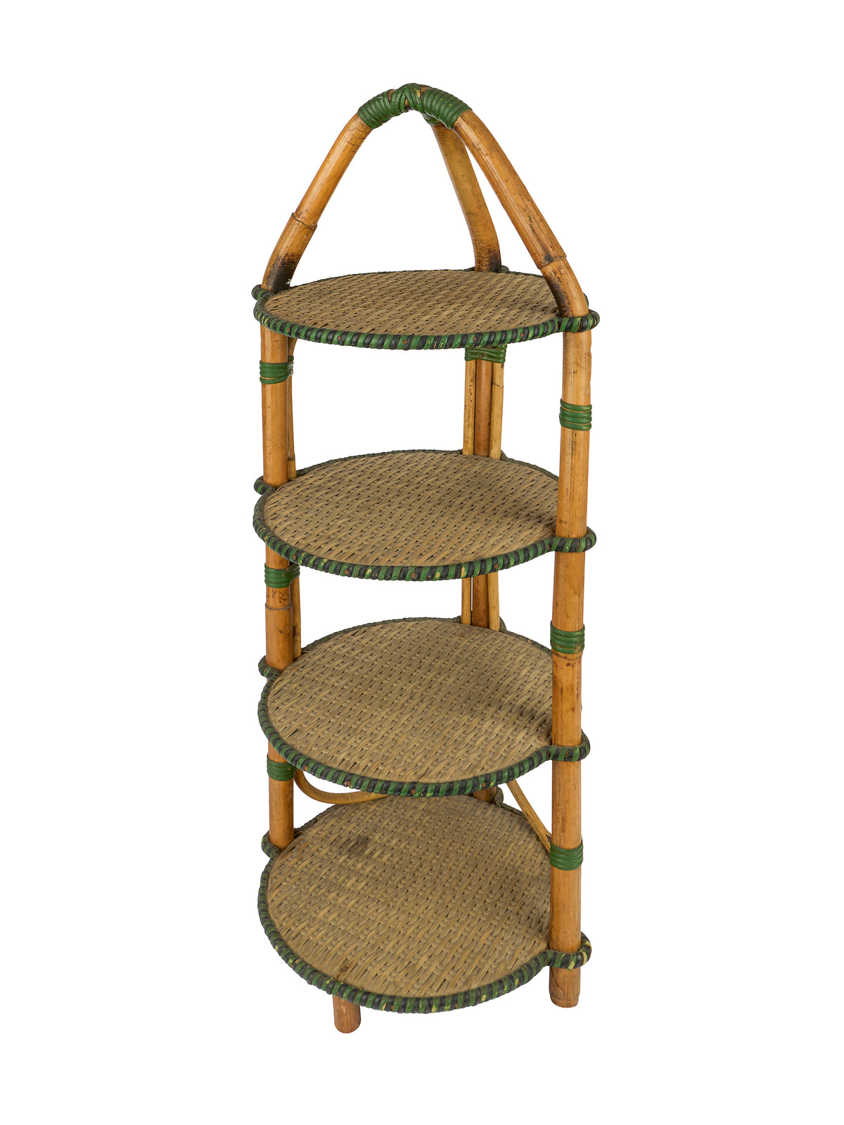 Vintage 1950s Bamboo Four Tier Dessert Stand Weston Table