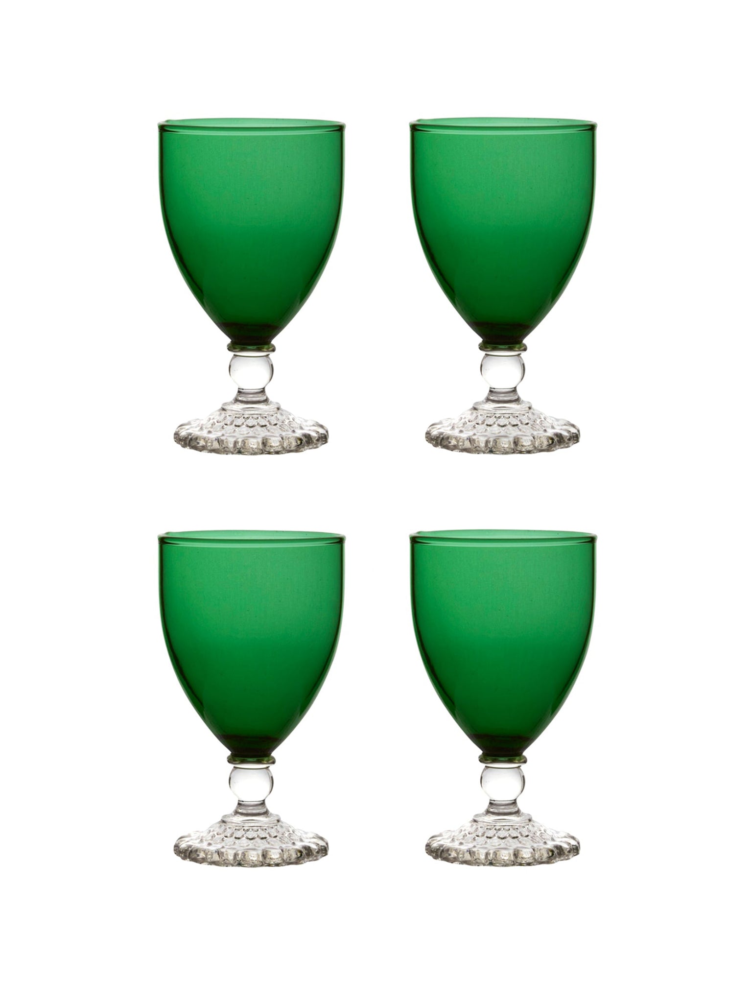 Vintage 1950s Boopie Green Glasses Small Set of Four Weston Table