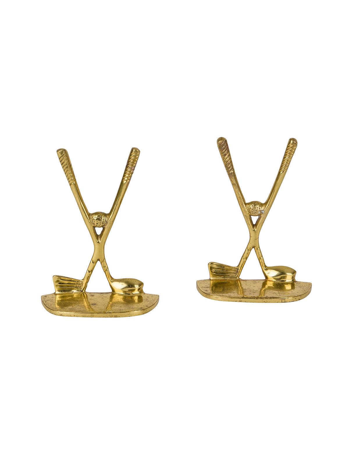 Vintage 1950s Brass Golf Club Bookends Weston Table