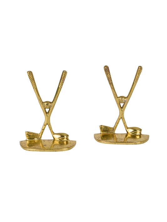 Vintage 1950s Brass Golf Club Bookends Weston Table
