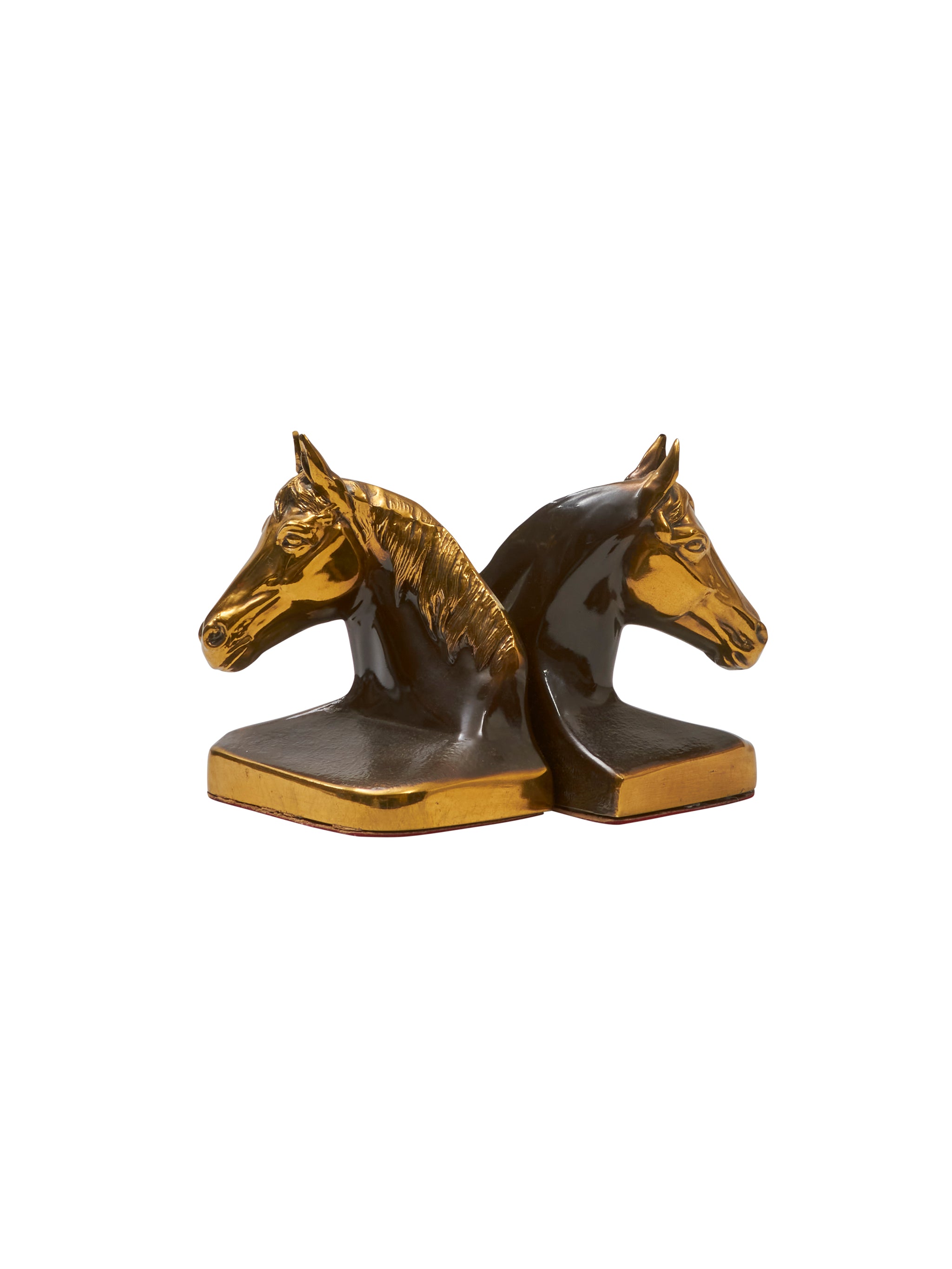Shop the Vintage 1950s Bronze Horse Head Bookends at Weston Table