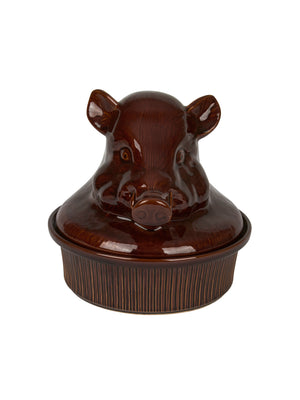  Vintage 1950s Brown Boar Round Tureen Weston Table 