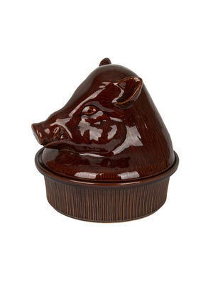  Vintage 1950s Brown Boar Round Tureen Weston Table 
