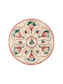 Vintage 1950s Burgundy and Green Quimper Oyster Plate Weston Table
