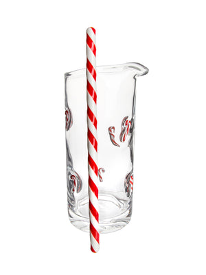  Vintage 1950s Candy Cane Cocktail Pitcher with Striped Stirrer Weston Table  
