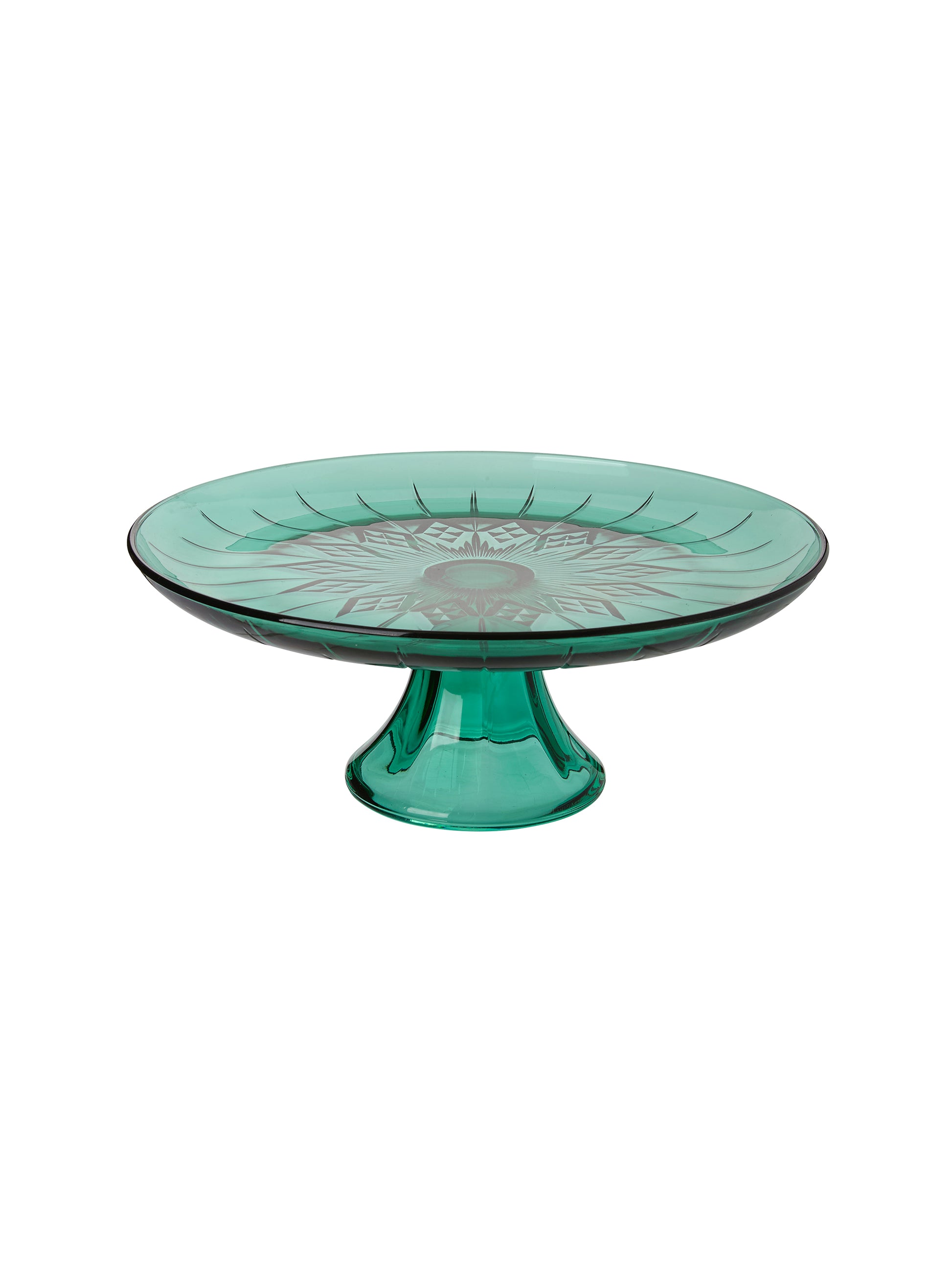 Vintage 1950s Canfield Emerald Green Cake Stand Weston Table