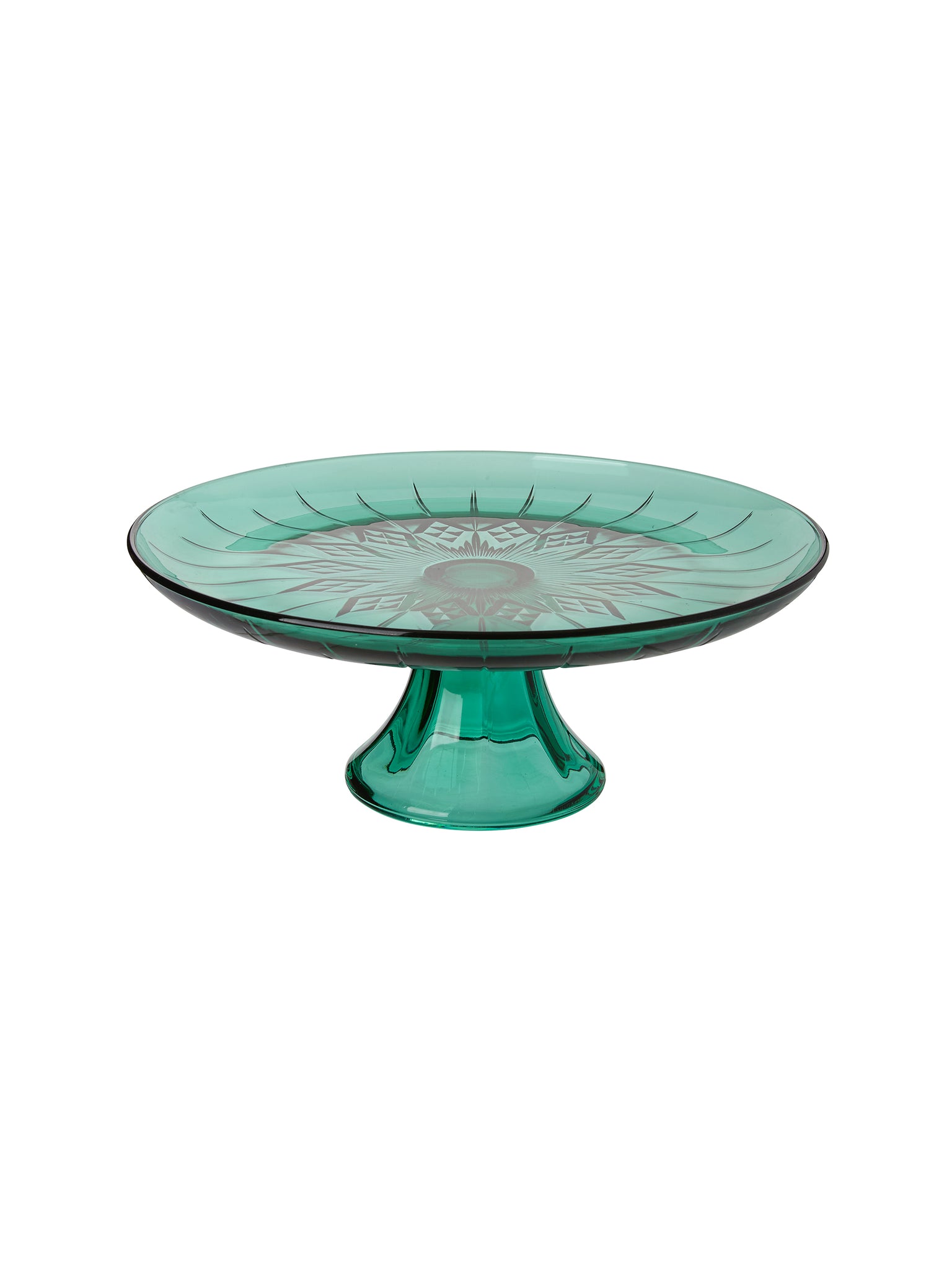 Vintage 1950s Canfield Emerald Green Cake Stand Weston Table
