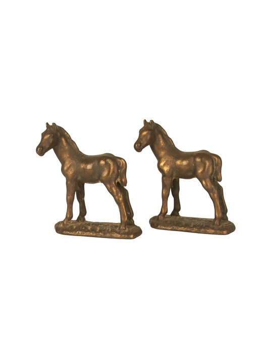 Vintage 1950s Cast Iron Foal Bookends Weston Table