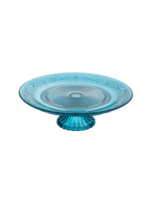 Vintage 1950s Celestial Damask Aqua Cake Stand Weston Table