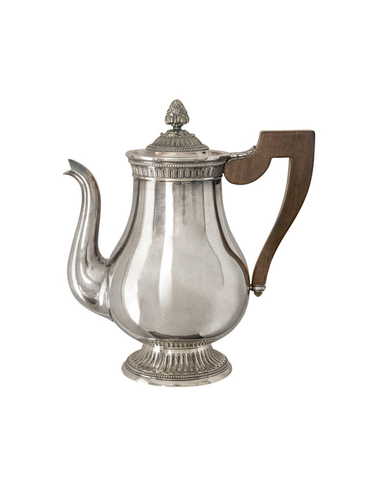 Vintage 1950s Christofle Wood Handled Silver Plate Coffee Pot Weston Table