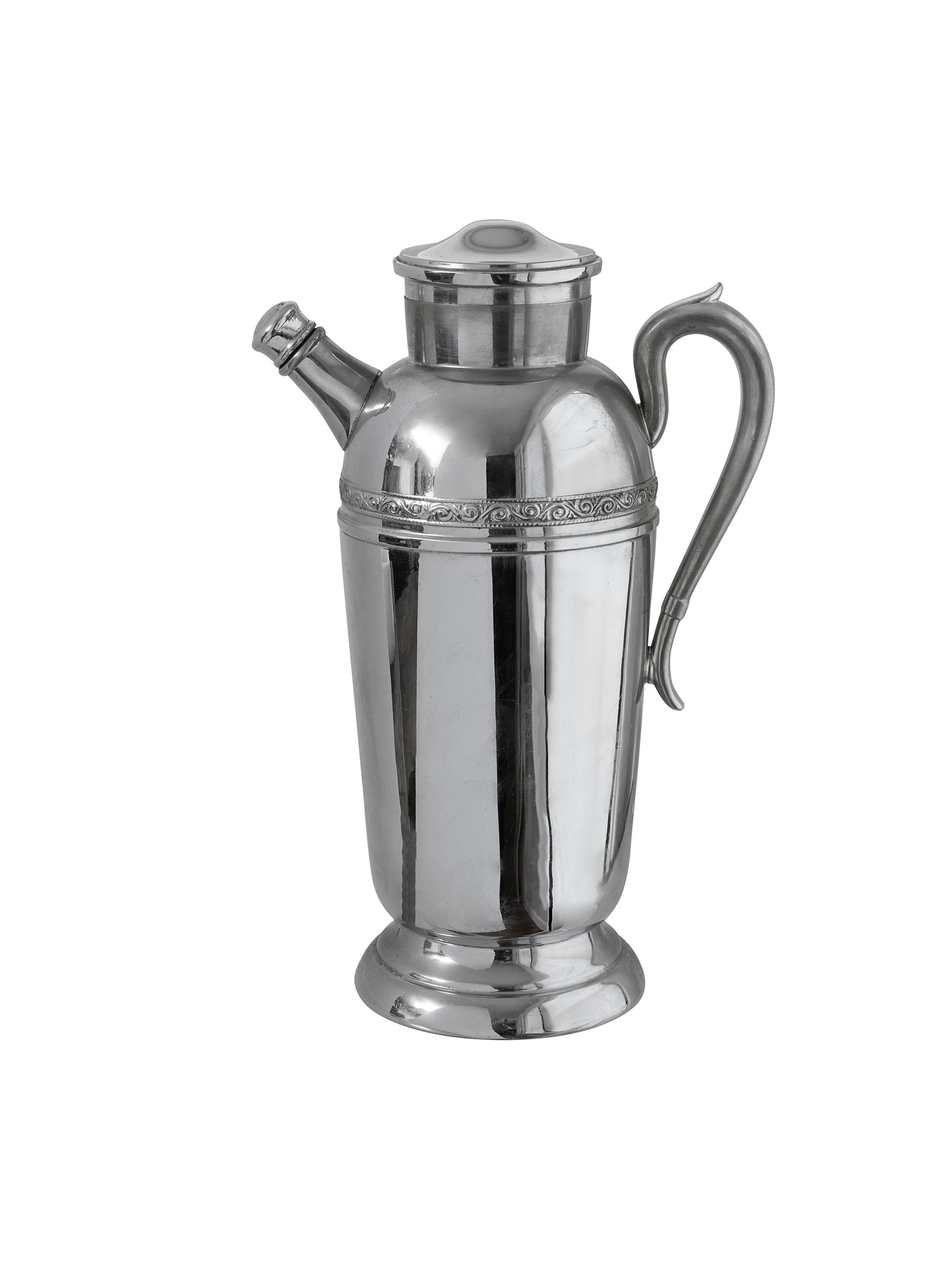 Vintage 1950s Chrome Scroll Trimmed Cocktail Shaker Weston Table