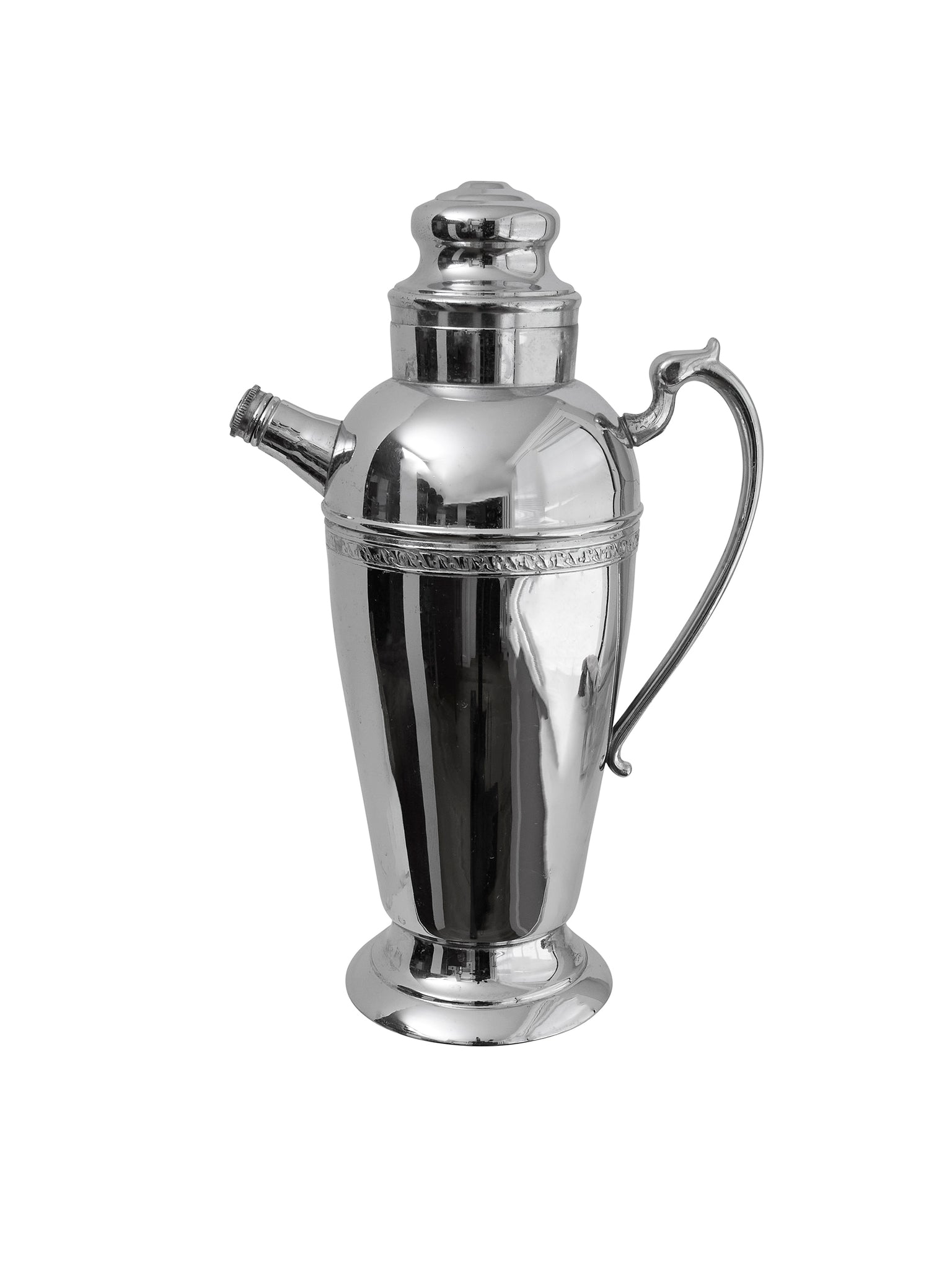 Vintage 1950s Chrome Scroll Trimmed Cocktail Shaker Weston Table