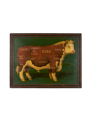  Vintage 1950s English Butcher's Wood Painted Sign Weston Table 