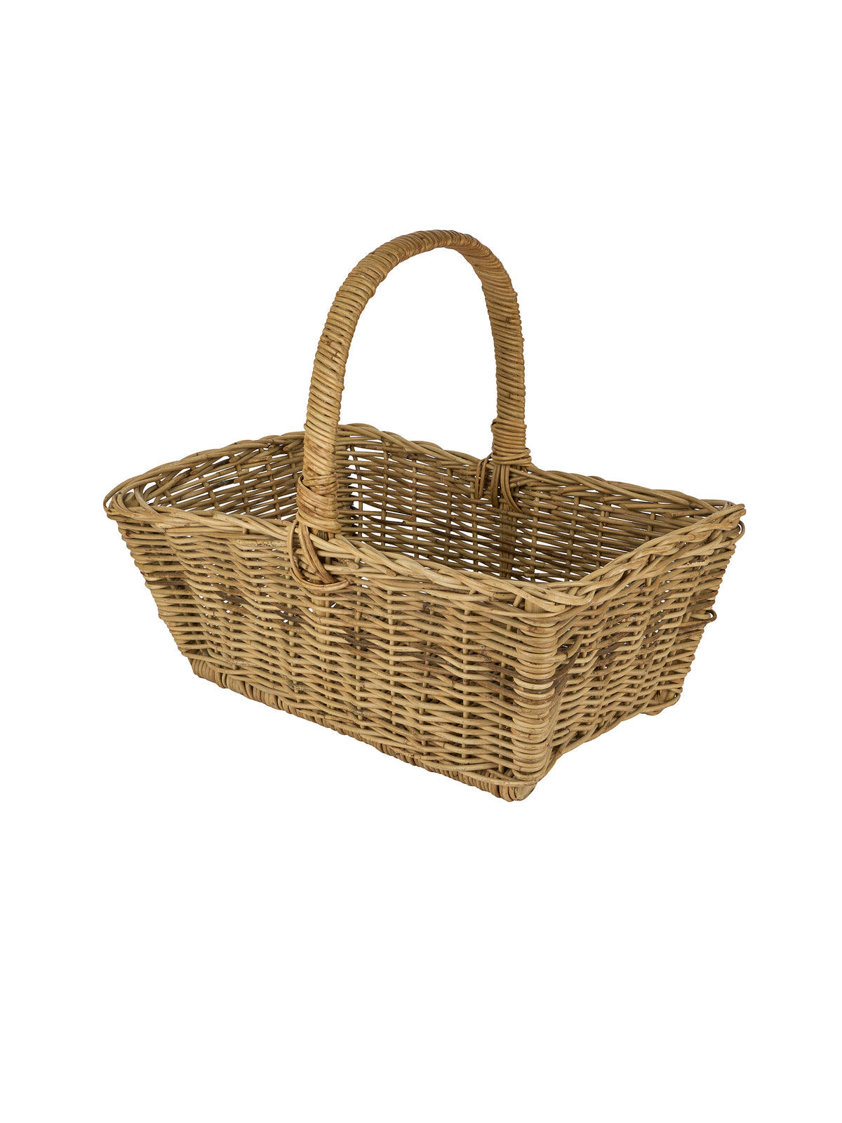 Vintage 1950s English Handwoven Blonde Market Basket Weston Table