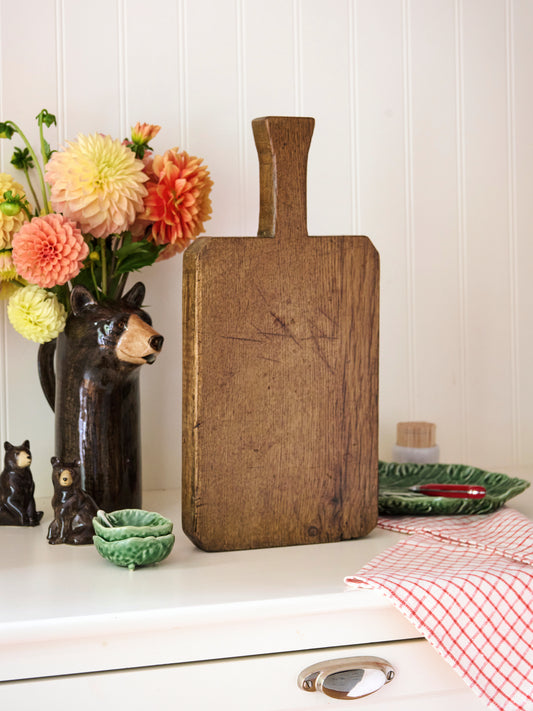 Vintage 1950s English Thick Long Handled Serving Board Weston Table