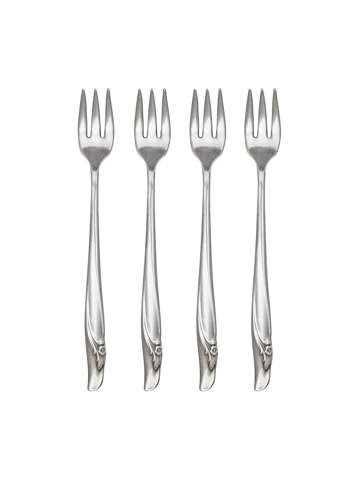 Vintage 1950s Exquisite Oyster Forks Set of Four Weston Table
