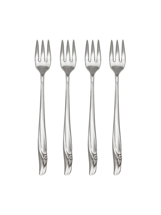 Vintage 1950s Exquisite Oyster Forks Set of Six Weston Table