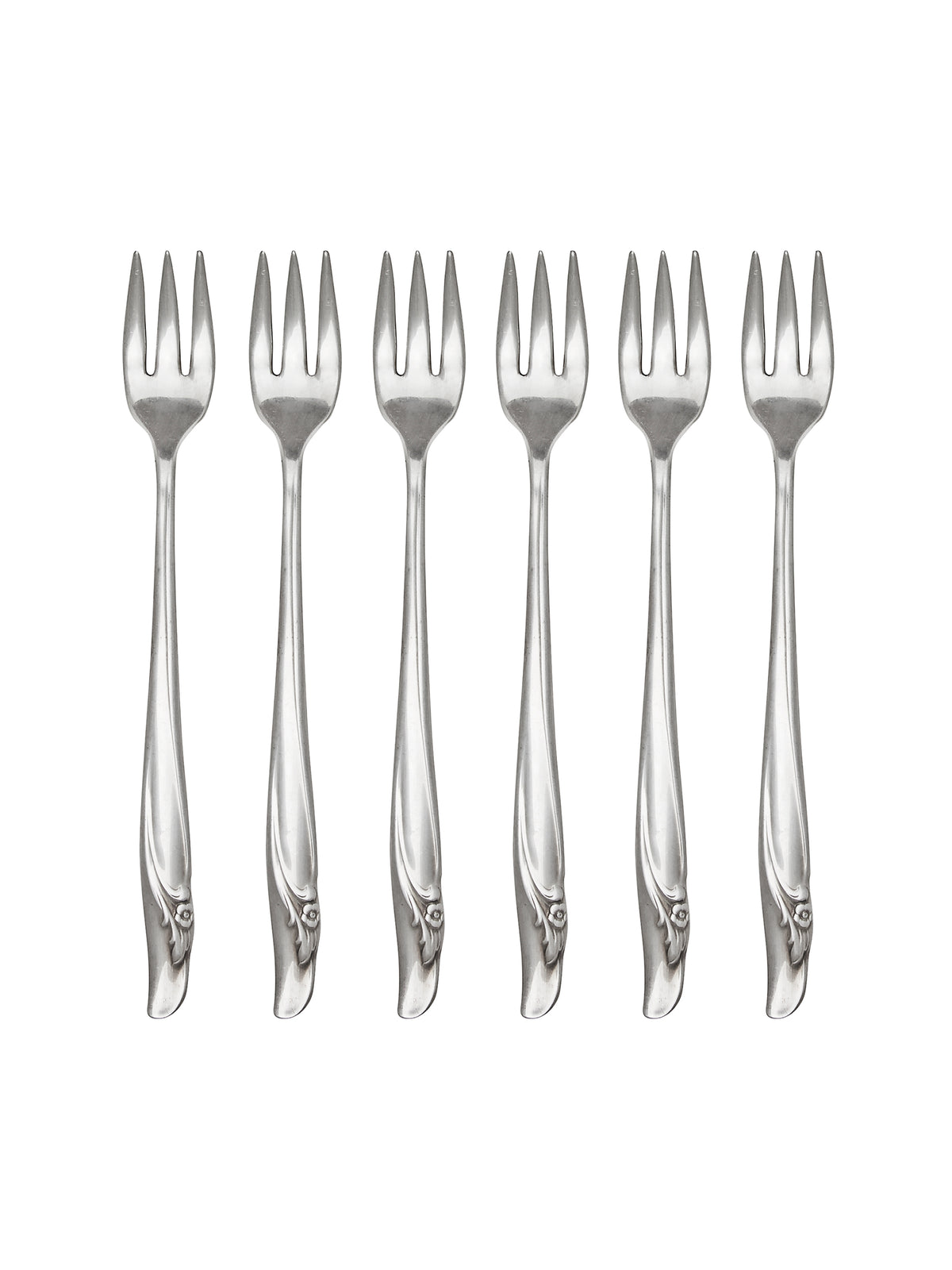 Vintage 1950s Exquisite Oyster Forks Set of Six Weston Table