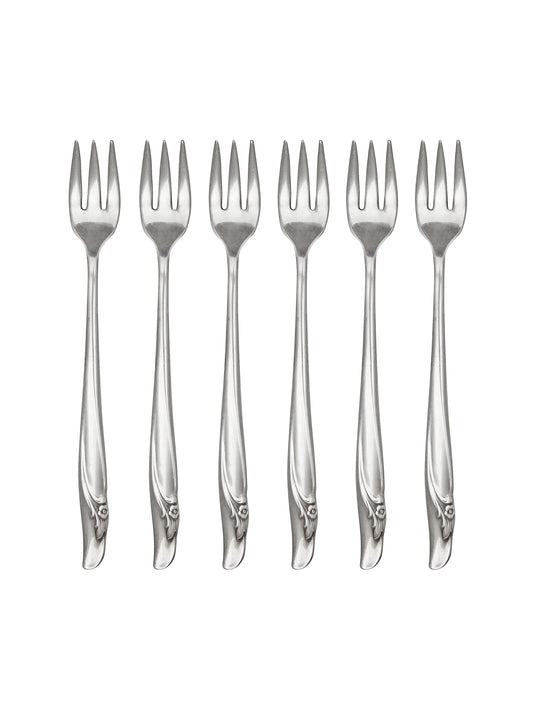 Vintage 1950s Exquisite Oyster Forks Set of Six Weston Table