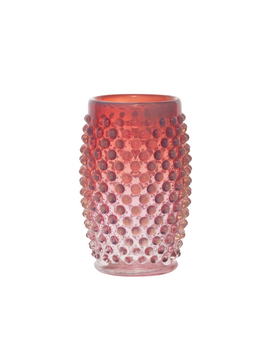 Vintage 1950s Fenton Hobnail Cranberry Vase Weston Table