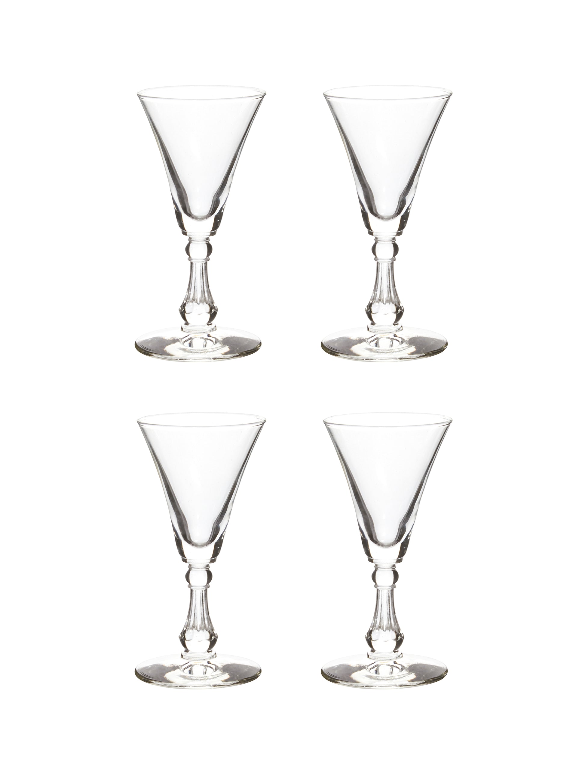 Vintage 1950s Flared Liqueur Glasses Set of Four Weston Table