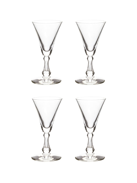 Vintage 1950s Flared Liqueur Glasses Set of Four Weston Table