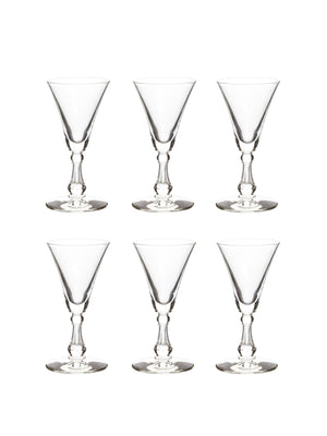  Vintage 1950s Flared Liqueur Glasses Set of Six Weston Table 