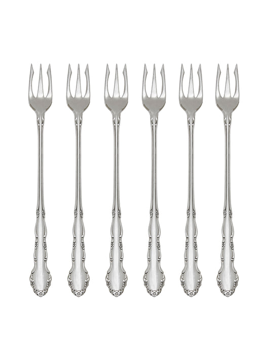 Vintage 1950s Flirtation Silver Plate Oyster Forks Set of Four Weston Table