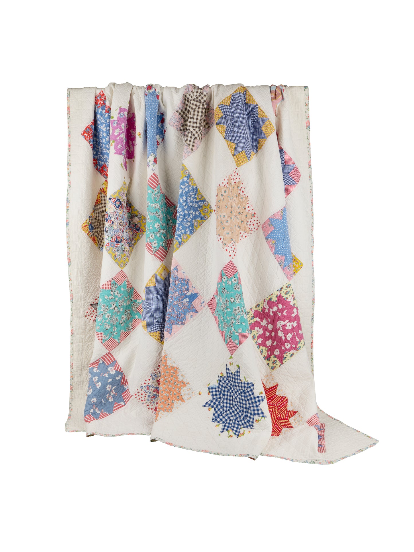 Vintage 1950s Flower Trimmed Quilt Weston Table