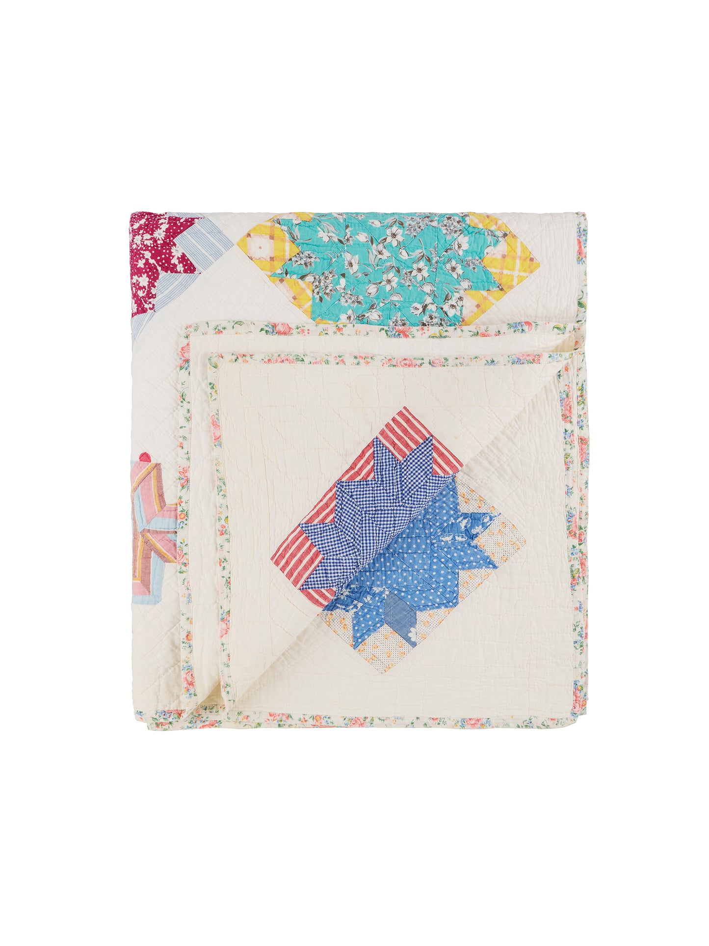 Vintage 1950s Flower Trimmed Quilt Weston Table