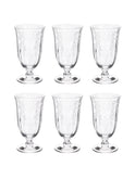 Vintage 1950s Fostoria Meadow Rose Footed Tumblers Set of Six Weston Table