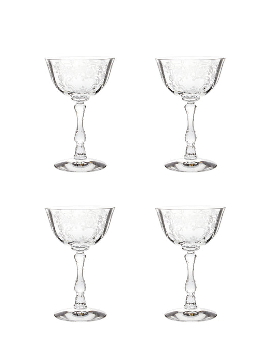 Vintage 1950s Fostoria Navarre Champagne Glasses Weston Table SP